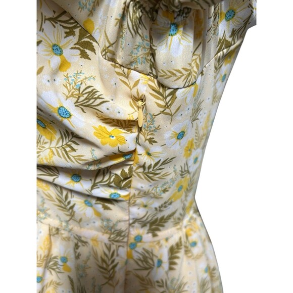 In Loom V-Neck Smocked Flutter Sleeve Mini Dress S Cottagecore Fairy Boho - Picture 4 of 8